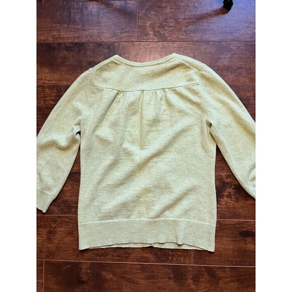 Simply Cashmere Green 100% Cashmere Sweater Casrdigsn button Down Size M - Picture 7 of 7